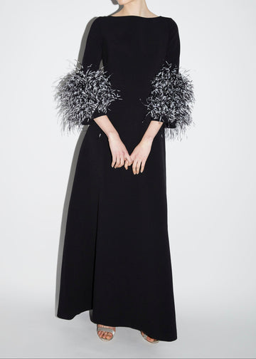REIGN GOWN BLACK CREPE