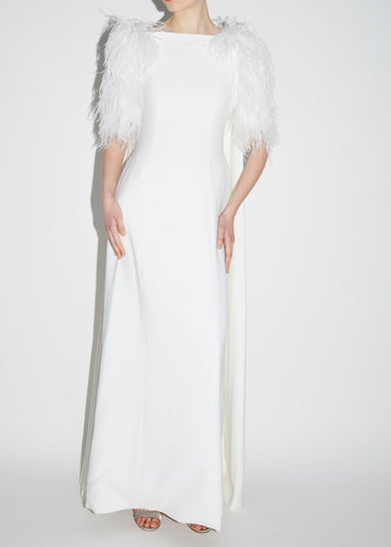 HORTENSE GOWN PURE WHITE CREPE