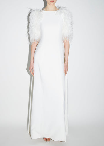 HORTENSE GOWN PURE WHITE CREPE