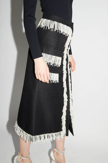 VICTORIA SKIRT TWEED BLACK/WHITE