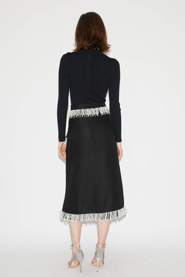 VICTORIA SKIRT TWEED BLACK/WHITE