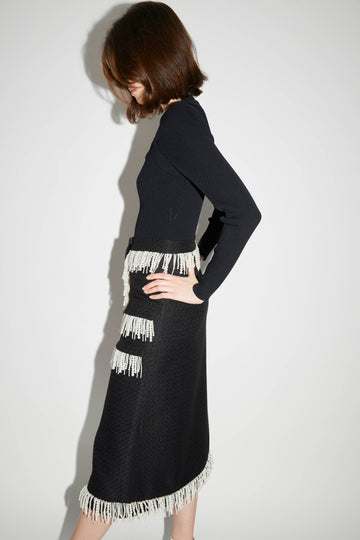 VICTORIA SKIRT TWEED BLACK/WHITE