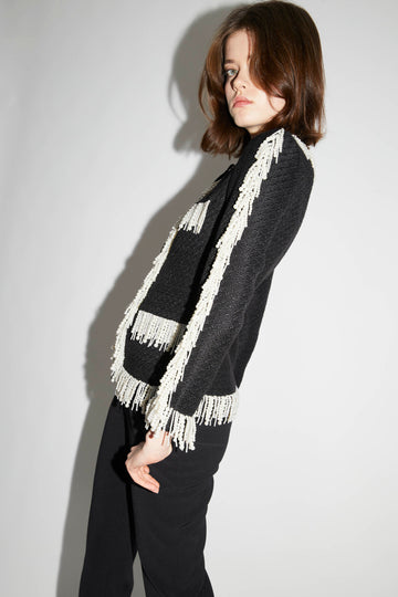 CECIL JACKET TWEED BLACK/WHITE