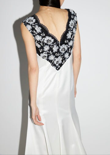 YVONNE GOWN WHITE EMBELLISHED LACE AND SATIN
