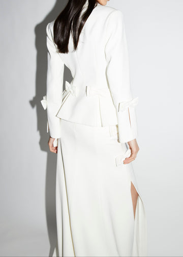 SANNA JACKET PURE WHITE CREPE