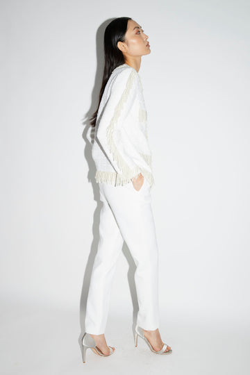 FRANCESCA TROUSERS WHITE CREPE