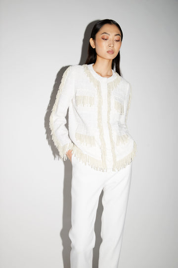 FRANCESCA TROUSERS WHITE CREPE