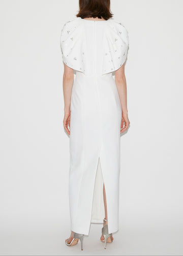 ADELAIDE GOWN WHITE EMBELLISHED CREPE
