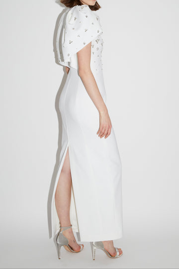 ADELAIDE GOWN WHITE EMBELLISHED CREPE