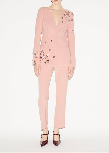 JUSTINE JACKET ANTIQUE ROSE EMBELLISHED CREPE