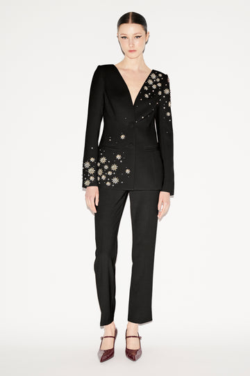 JUSTINE JACKET BLACK EMBELLISHED CREPE