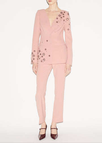 JUSTINE JACKET ANTIQUE ROSE EMBELLISHED CREPE