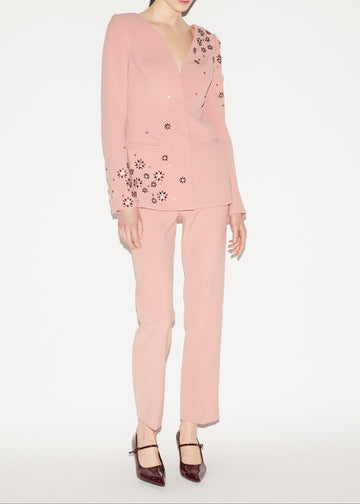 JUSTINE JACKET ANTIQUE ROSE EMBELLISHED CREPE