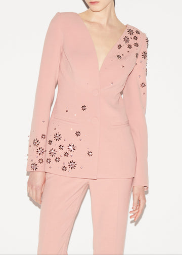 JUSTINE JACKET ANTIQUE ROSE EMBELLISHED CREPE