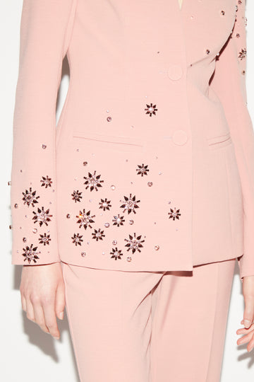 JUSTINE JACKET ANTIQUE ROSE EMBELLISHED CREPE