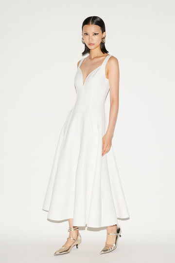 BRIDGET DRESS WHITE SCUBA