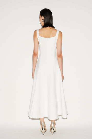 BRIDGET DRESS WHITE SCUBA