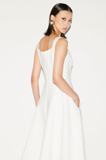 BRIDGET DRESS WHITE SCUBA
