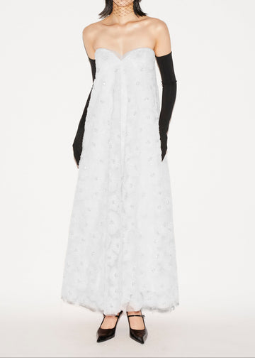VIVIA GOWN WHITE EMBROIERED TULLE