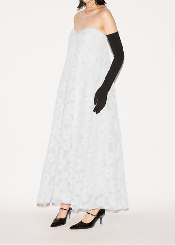 VIVIA GOWN WHITE EMBROIERED TULLE