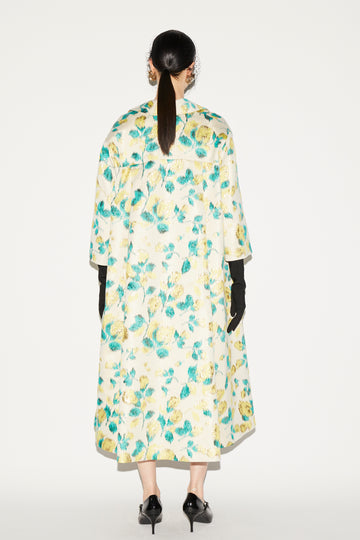 LILIANE COAT YELLOW MULTI FLORAL JACQUARD