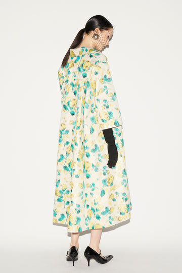LILIANE COAT YELLOW MULTI FLORAL JACQUARD