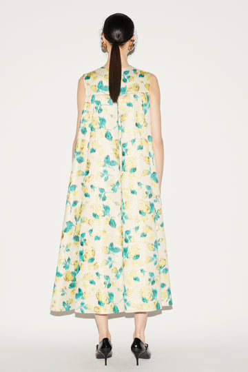 RENEE DRESS YELLOW MULTI JACQUARD