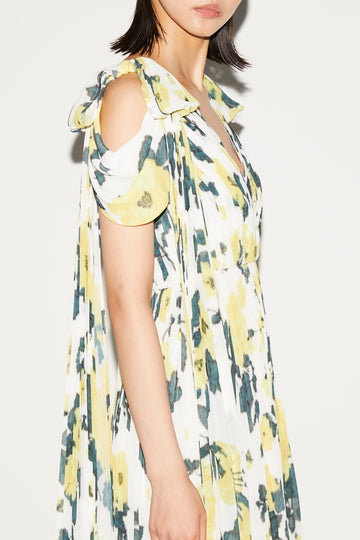 BEATA GOWN YELLOW FLORAL PRINTED CHIFFON