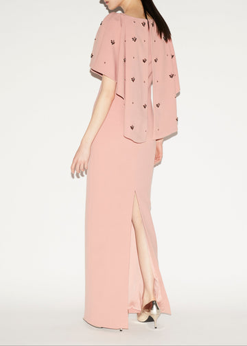 MARGARITA GOWN ANTIQUE ROSE EMBELLISHED CREPE