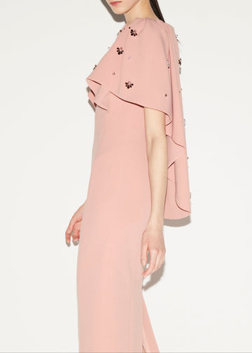 MARGARITA GOWN ANTIQUE ROSE EMBELLISHED CREPE
