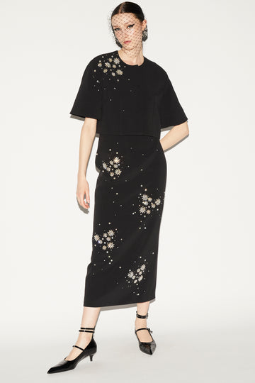 RIVER JACKET BLACK EMBELLSIHED CREPE