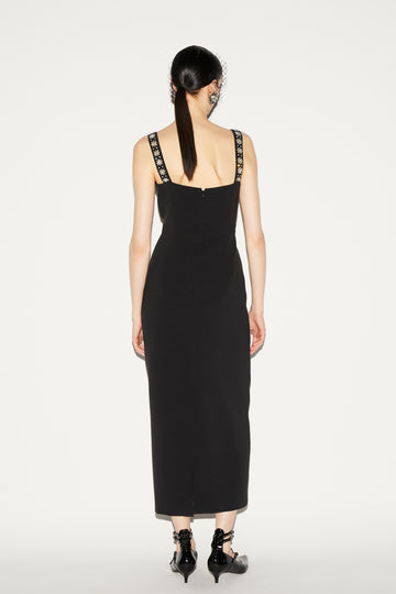 BRANDY DRESS BLACK EMBELLISHED CREPE