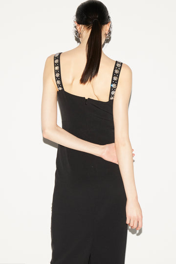 BRANDY DRESS BLACK EMBELLISHED CREPE