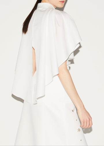 MAIRA DRESS WHITE EMBELLISHED FAILLE