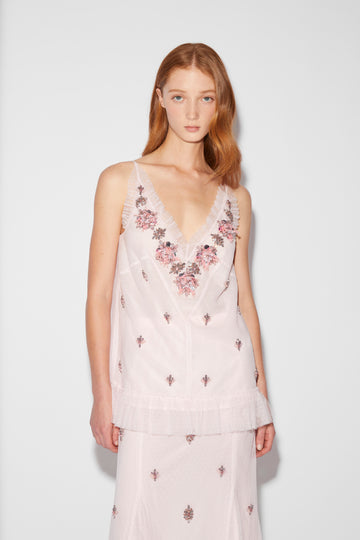 MAEVE TOP PINK EMBELLISHED TULLE