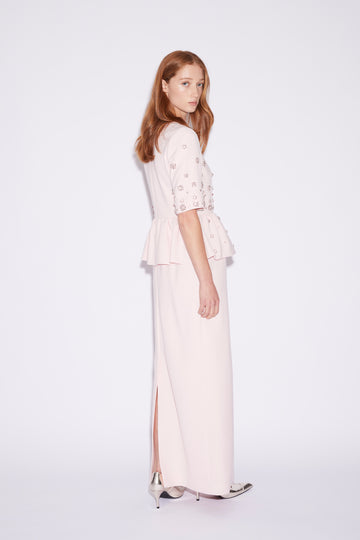 JEWEL DRESS ROSE EMBELLISHED CREPE