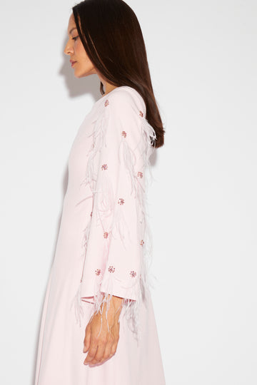 CLOVER GOWN ROSE EMBELLISHED CREPE