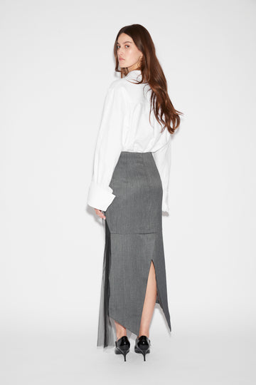 THALIA SKIRT GREY TAILORING EMBELLISHED TULLE