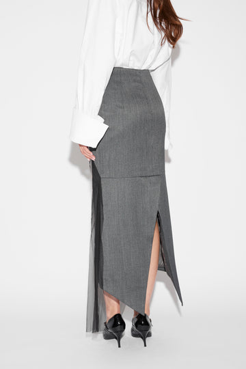THALIA SKIRT GREY TAILORING EMBELLISHED TULLE