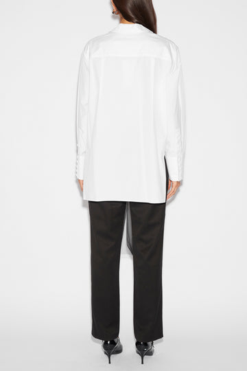 THELMA SHIRT WHITE COTTON EMBROIDERED TULLE