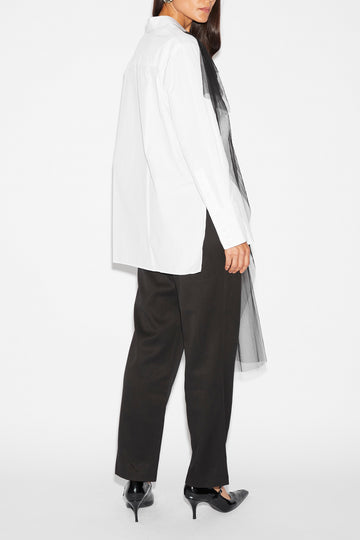 THELMA SHIRT WHITE COTTON EMBROIDERED TULLE