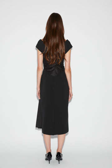 KINSLEY DRESS BLACK EMBELLISHED CREPE