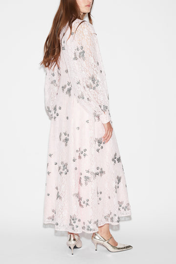 LILLI DRESS ROSE EMBROIDERED LACE