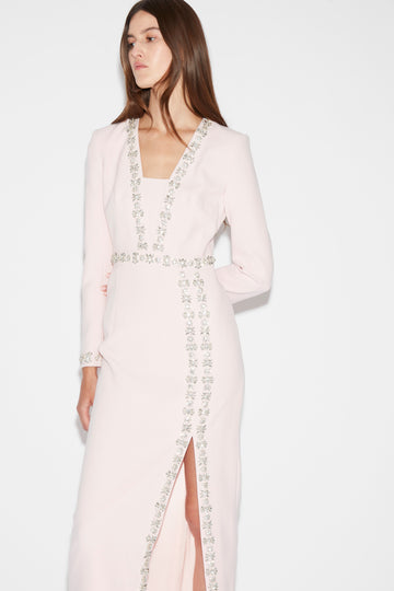HAVEN DRESS PINK EMBELLISHED CREPE