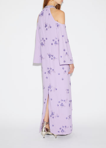 VITTO DRESS LAVENDER EMBELLISHED CREPE JERSEY