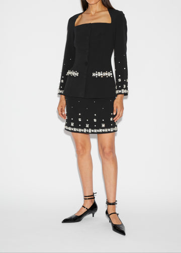 CINDY JACKET BLACK EMBELLISHED CREPE