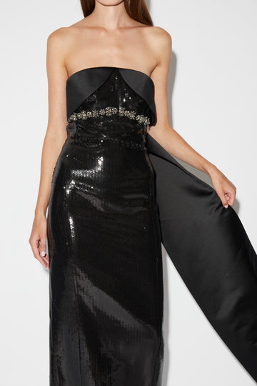 GRETA DRESS BLACK EMBELLISHED SEQUINS