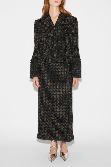 GIA SKIRT BLACK GOLD TWEED