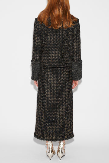 GIA SKIRT BLACK GOLD TWEED
