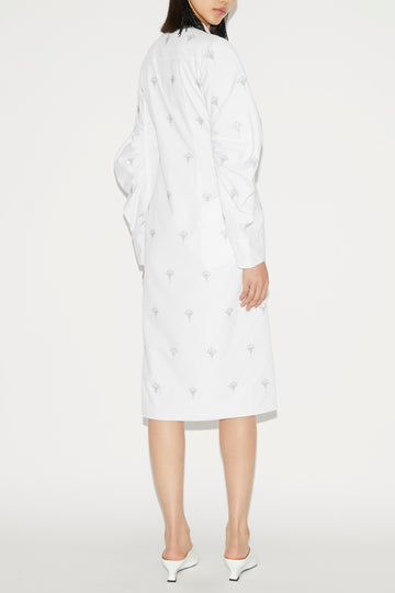 CAMDEN DRESS WHITE EMBELLISHED COTTON